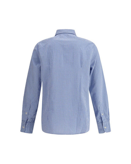 Deperlu Light Blue Cotton Pattern Shirt