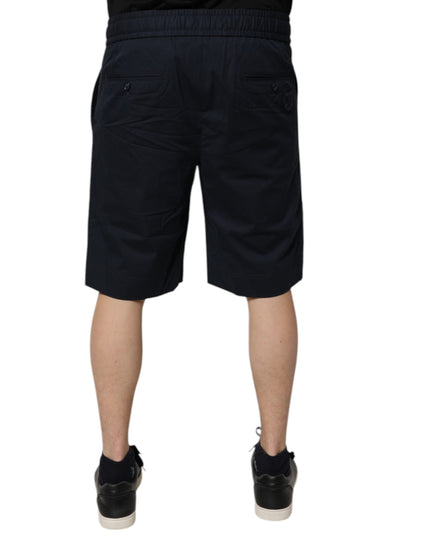 Dolce & Gabbana Dark Blue Cotton Bermuda Sweatshorts Shorts