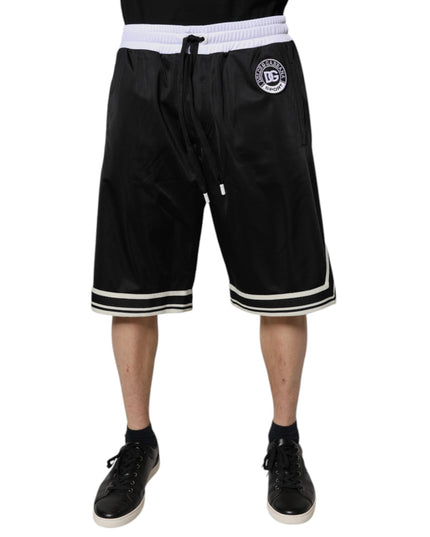 Dolce & Gabbana Black White Men Bermuda Sweatshorts Shorts