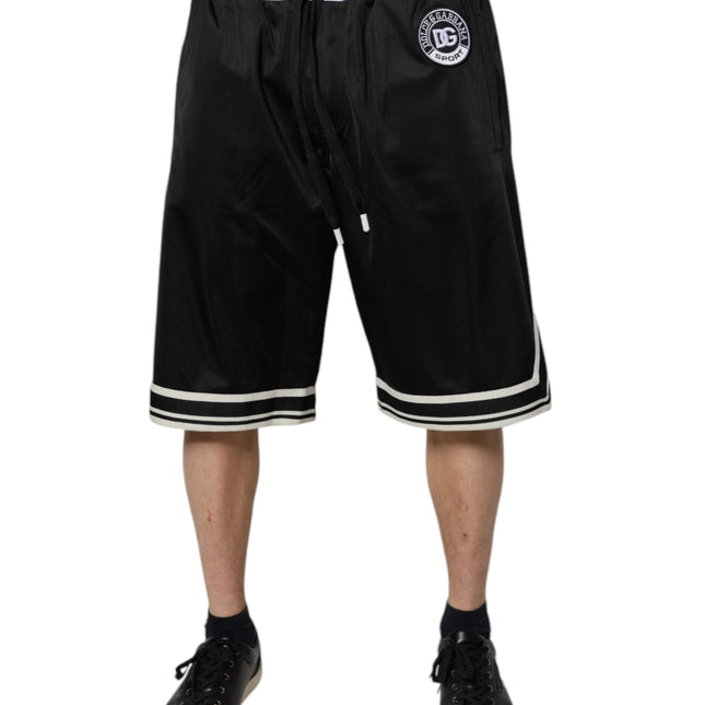 Dolce & Gabbana Black White Men Bermuda Sweatshorts Shorts