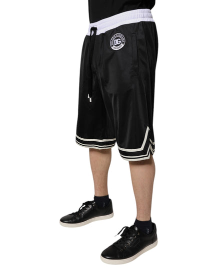 Dolce & Gabbana Black White Men Bermuda Sweatshorts Shorts