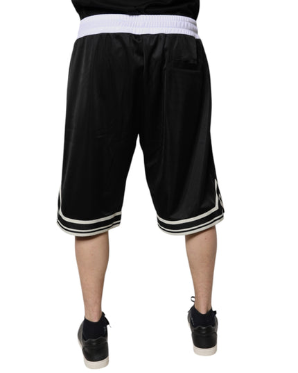 Dolce & Gabbana Black White Men Bermuda Sweatshorts Shorts