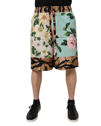 Dolce & Gabbana Multicolor Floral Print Men Bermuda Shorts
