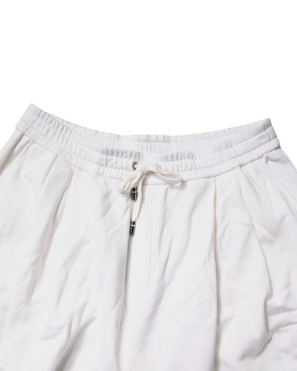 Dolce & Gabbana White Cotton Cargo Bermuda Sweatshorts Shorts