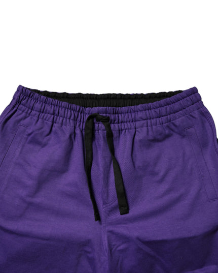 Dolce & Gabbana Purple Cotton Men Bermuda Sweatshorts Shorts