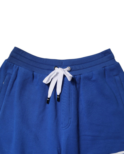 Dolce & Gabbana Blue Logo Cotton Bermuda Sweatshorts Shorts