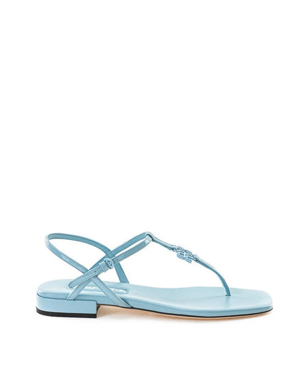 Miu Miu Blue Patent Leather Flip-Flop Sandals