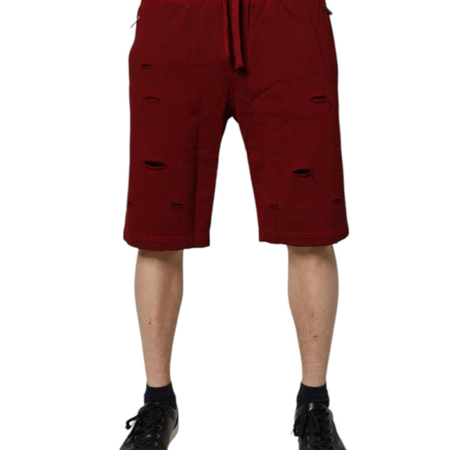 Dolce & Gabbana Bordeaux Cotton Bermuda Men Sweatshorts Shorts