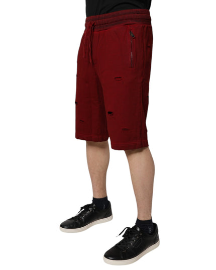 Dolce & Gabbana Bordeaux Cotton Bermuda Men Sweatshorts Shorts