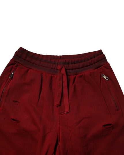 Dolce & Gabbana Bordeaux Cotton Bermuda Men Sweatshorts Shorts