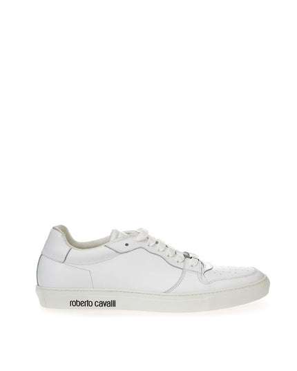 Roberto Cavalli White Leather Sneakers Luxe Footwear