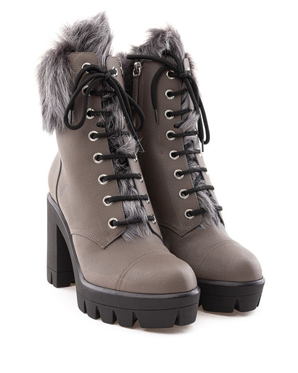 Giuseppe Zanotti Beige Eco Leather Lace-Up Boots