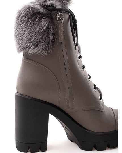 Giuseppe Zanotti Beige Eco Leather Lace-Up Boots