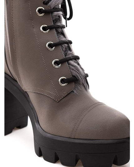 Giuseppe Zanotti Beige Eco Leather Lace-Up Boots