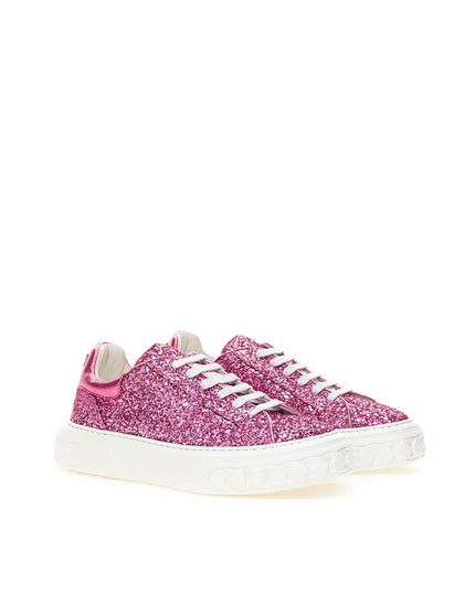 Casadei Fuchsia Elegance Leather Sneakers