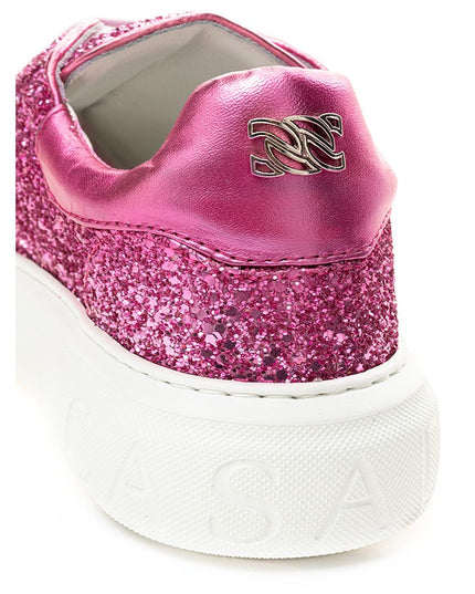 Casadei Fuchsia Elegance Leather Sneakers