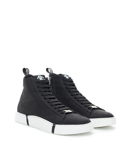 Roberto Cavalli Elegant Suede Sneakers in Chic Black