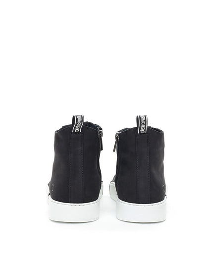 Roberto Cavalli Elegant Suede Sneakers in Chic Black