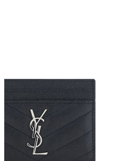 Saint Laurent Black Leather Card Holder