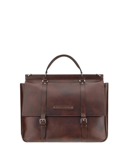 Brunello Cucinelli Brown Calf Leather Bos Taurus Luggage And Travel