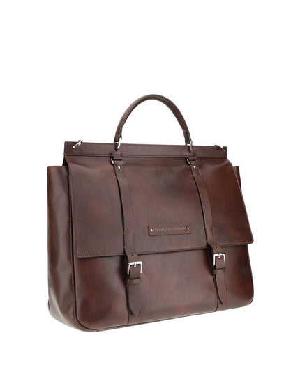 Brunello Cucinelli Brown Calf Leather Bos Taurus Luggage And Travel
