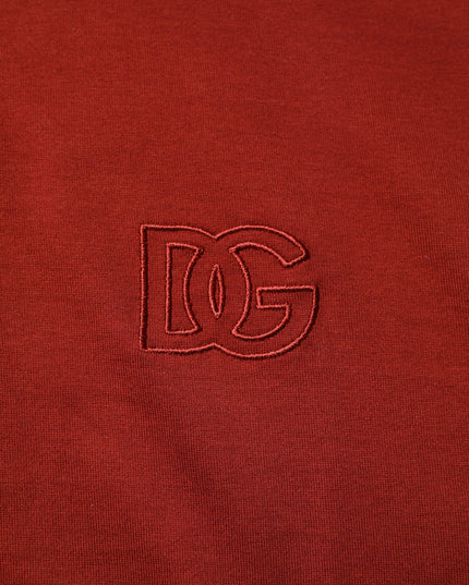 Dolce & Gabbana Red Cotton DG Logo Collared Men Polo T-shirt