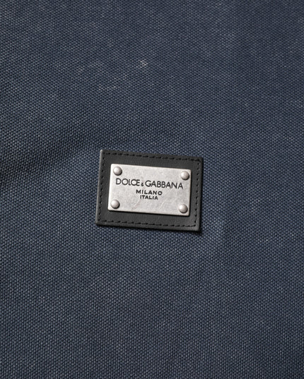 Dolce & Gabbana Dark Blue Logo Plaque Cotton Men Polo Shirt T-shirt