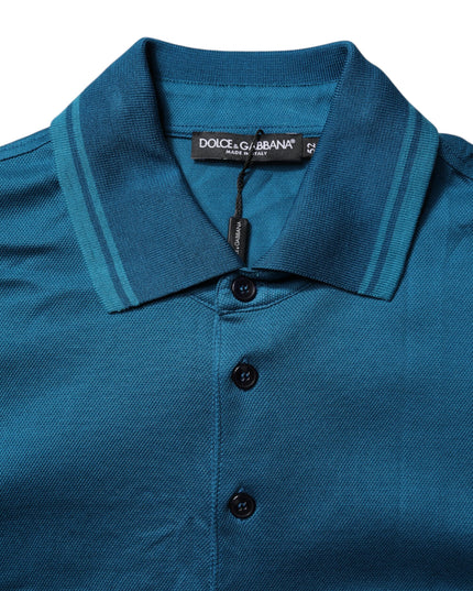 Dolce & Gabbana Blue Logo Cotton Men Polo Shirt T-shirt