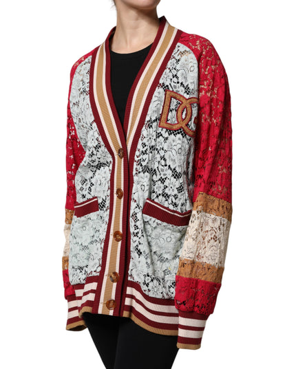 Dolce & Gabbana Multicolor Floral Lace Cardigan Sweater