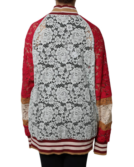 Dolce & Gabbana Multicolor Floral Lace Cardigan Sweater