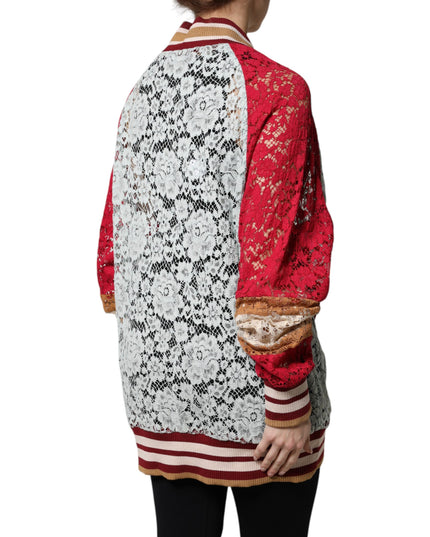 Dolce & Gabbana Multicolor Floral Lace Cardigan Sweater