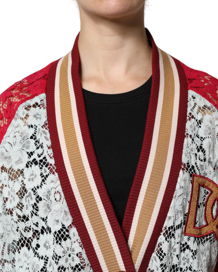Dolce & Gabbana Multicolor Floral Lace Cardigan Sweater