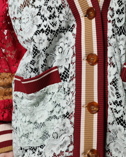 Dolce & Gabbana Multicolor Floral Lace Cardigan Sweater