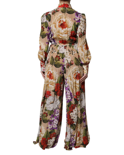 Dolce & Gabbana Multicolor Floral Wide Leg Jumpsuit Dress