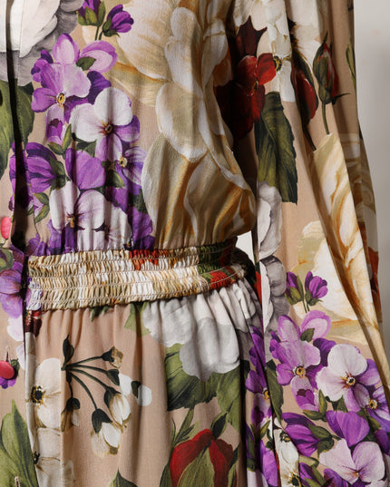 Dolce & Gabbana Multicolor Floral Wide Leg Jumpsuit Dress