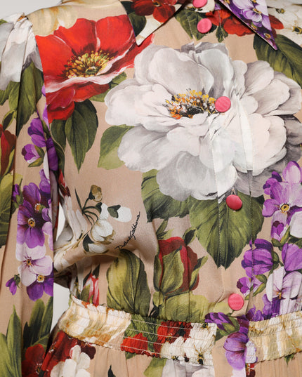 Dolce & Gabbana Multicolor Floral Wide Leg Jumpsuit Dress