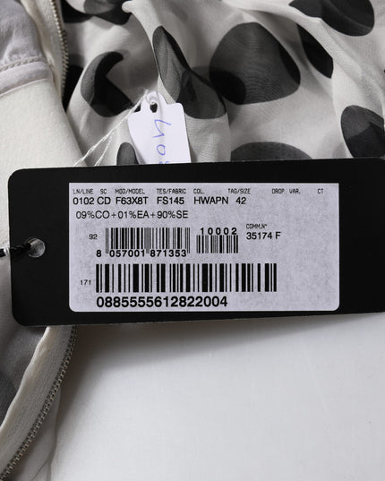 Dolce & Gabbana White Polka Dotted Silk Blend A-line Dress