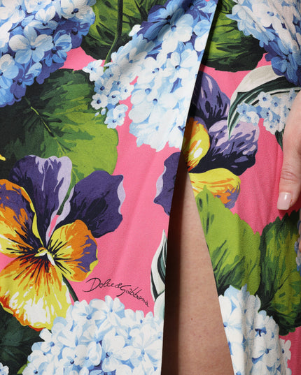 Dolce & Gabbana Multicolor Floral Side Slit Midi Dress
