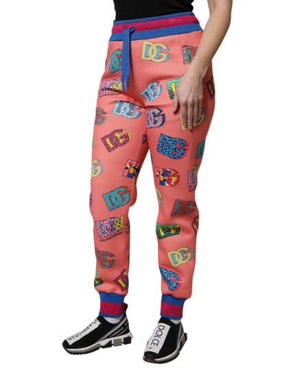 Dolce & Gabbana Pink Logo Monogram Jogger Sweatpants Pants