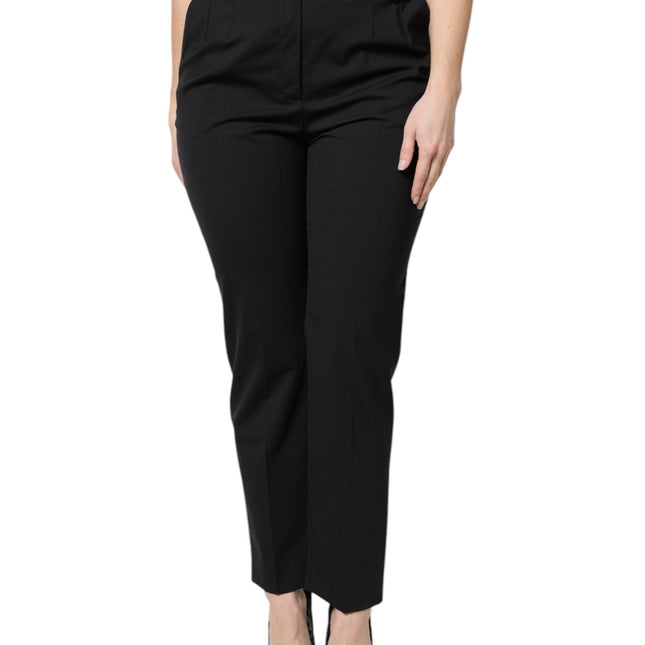 Dolce & Gabbana Black Polyester High Waist Dress Pants