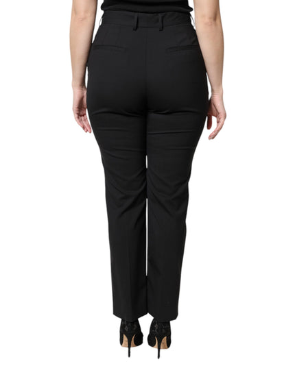Dolce & Gabbana Black Polyester High Waist Dress Pants