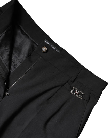 Dolce & Gabbana Black Polyester High Waist Dress Pants