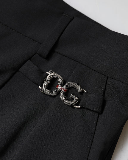 Dolce & Gabbana Black Polyester High Waist Dress Pants