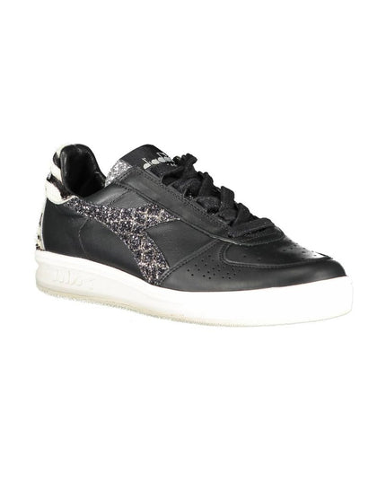 Diadora Black Leather Womens Sneaker