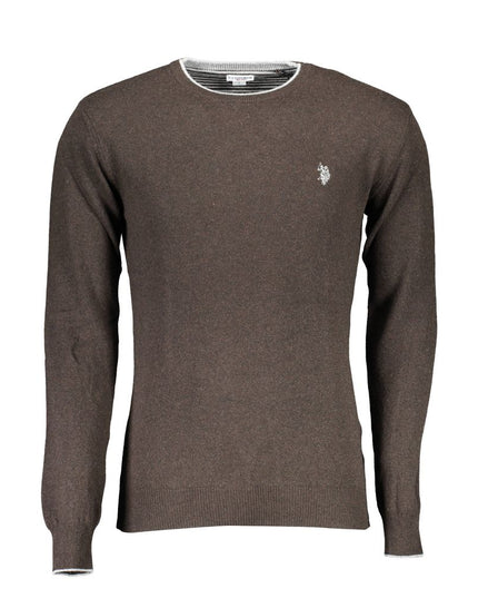 U.S. POLO ASSN. Brown Wool Men Sweater