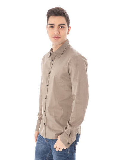 Costume National Green Cotton Men Shirt