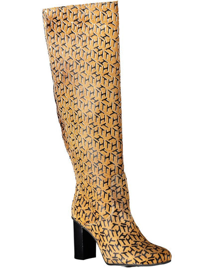 Tommy Hilfiger Beige Leather Women Boot