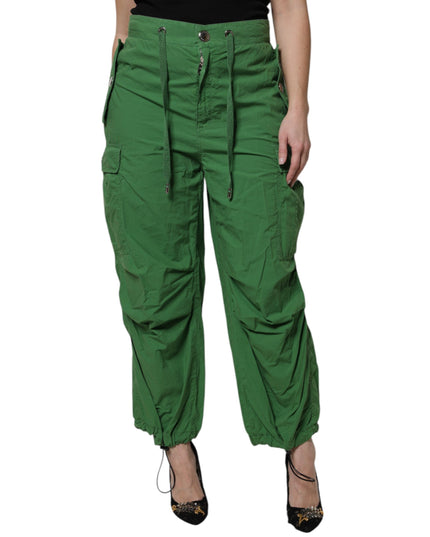 Dolce & Gabbana Green Cotton High Waist Cargo Pants