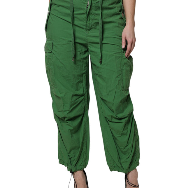 Dolce & Gabbana Green Cotton High Waist Cargo Pants