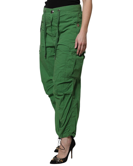 Dolce & Gabbana Green Cotton High Waist Cargo Pants